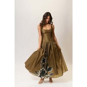 NEW Hutch Ridge Maxi Dress in Olive/Black Sketch Floral Size 2